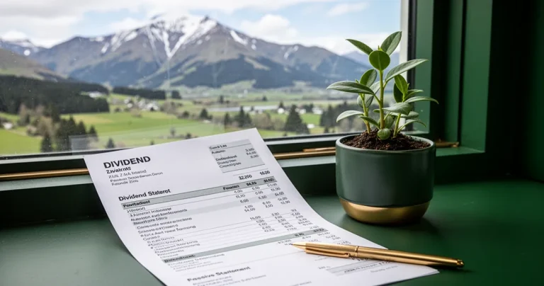 Dividend investing concept with NZX passive income and steady growth symbolism