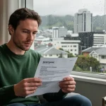 Homeowner reading mortgage update after Reserve Bank of New Zealand rate decision