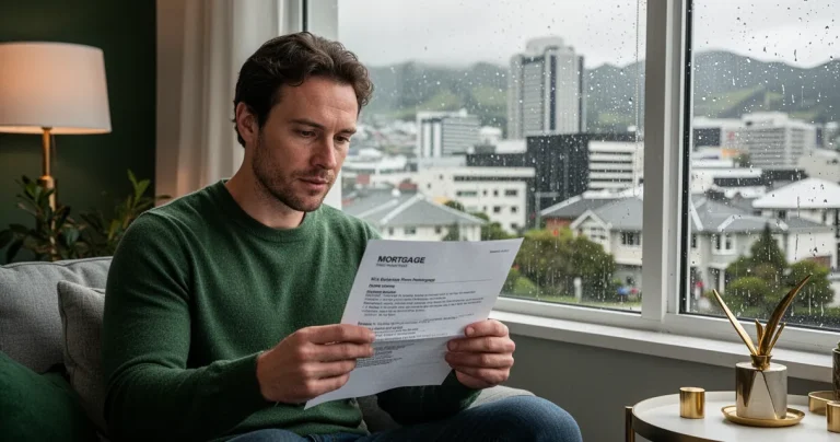 Homeowner reading mortgage update after Reserve Bank of New Zealand rate decision