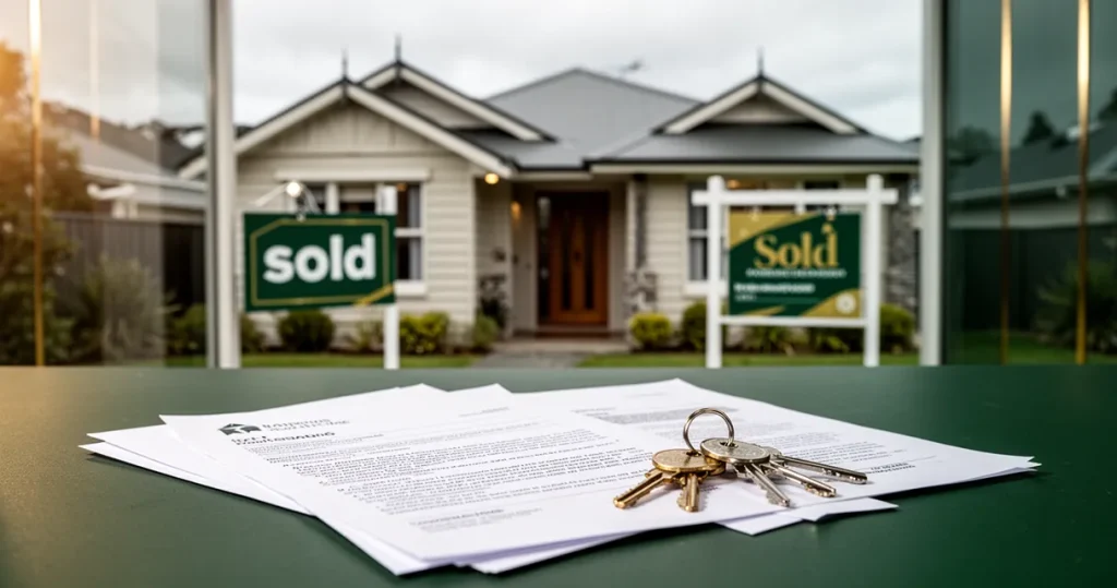 New Zealand rental property sale with tax and legal documents for bright-line rules